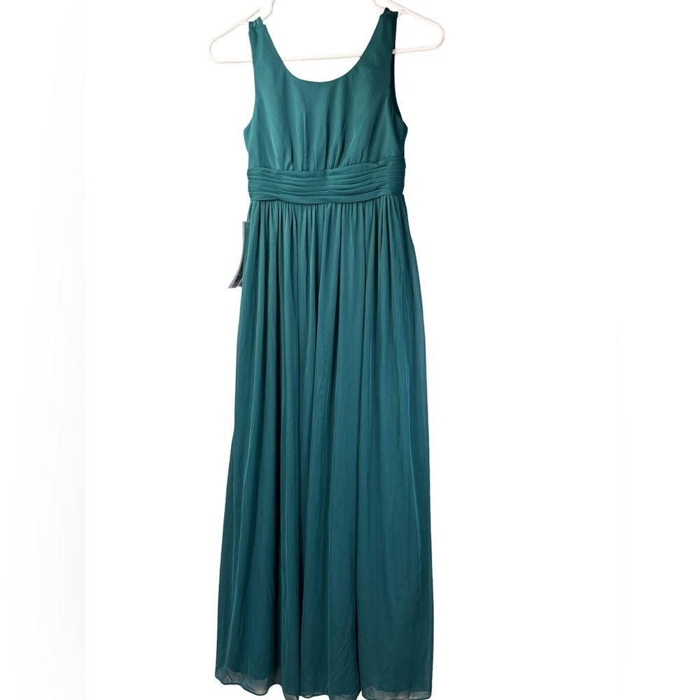 New Azazie Farah Junior Bridesmaid Peacock Color Formal Dress Girl 10 NWT